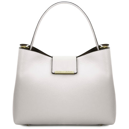 The Tropical Duchess Tuscany Leather  CLIO TL142356 Leather Secchiello bag in White