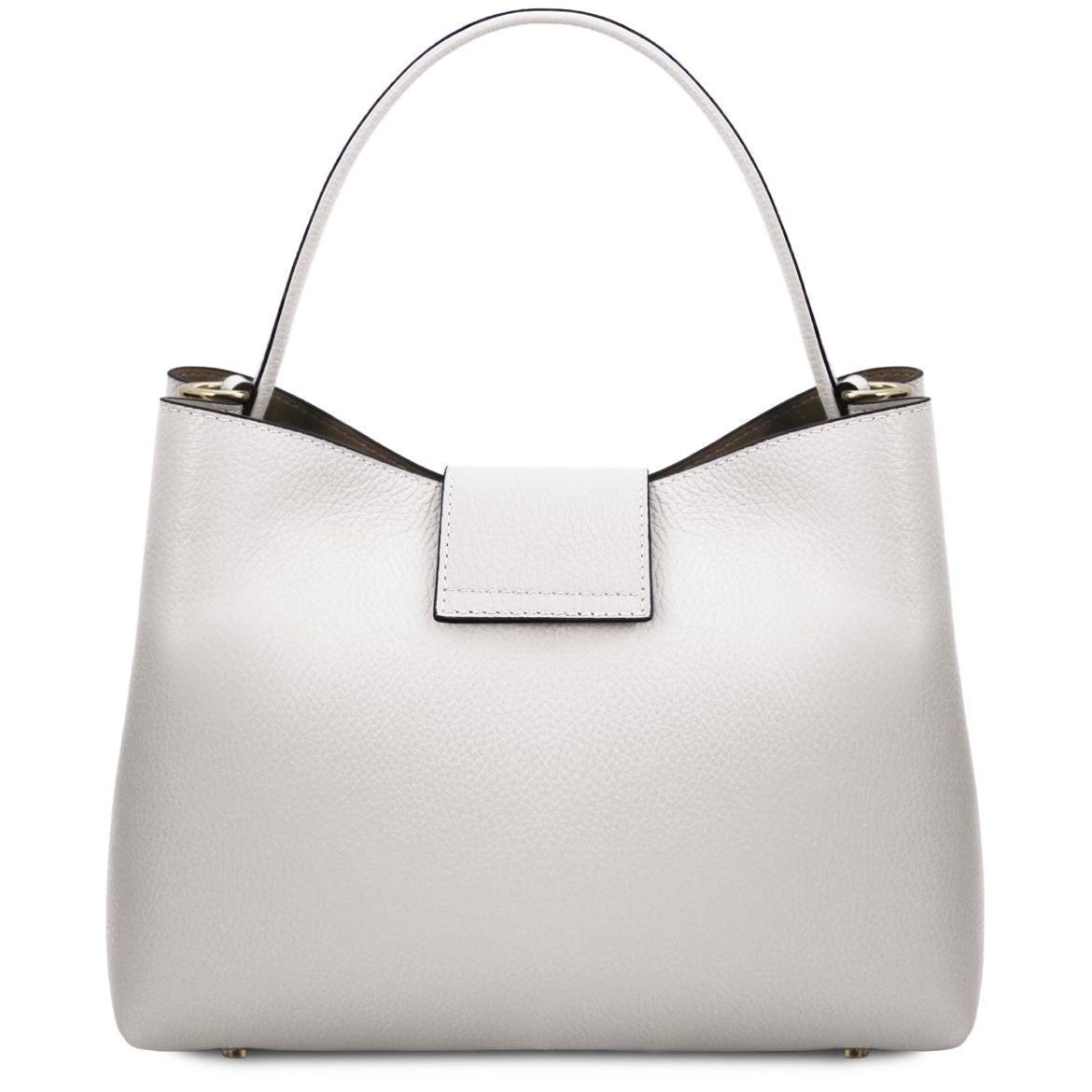 The Tropical Duchess Tuscany Leather  CLIO TL142356 Leather Secchiello bag in White