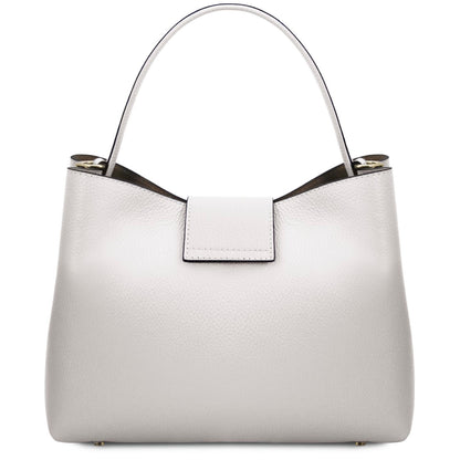 The Tropical Duchess Tuscany Leather  CLIO TL142356 Leather Secchiello bag in White