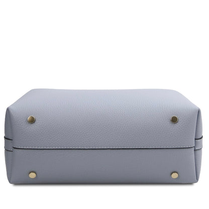 The Tropical Duchess Tuscany Leather  CLIO TL142356 Leather Secchiello bag in Light Blue