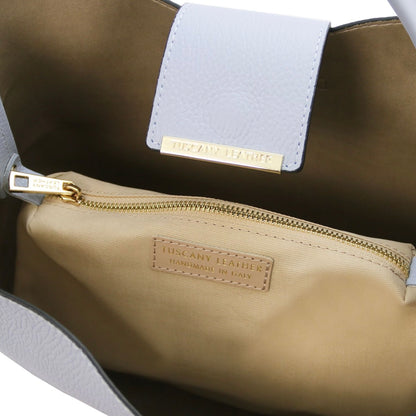 The Tropical Duchess Tuscany Leather  CLIO TL142356 Leather Secchiello bag in Light Blue