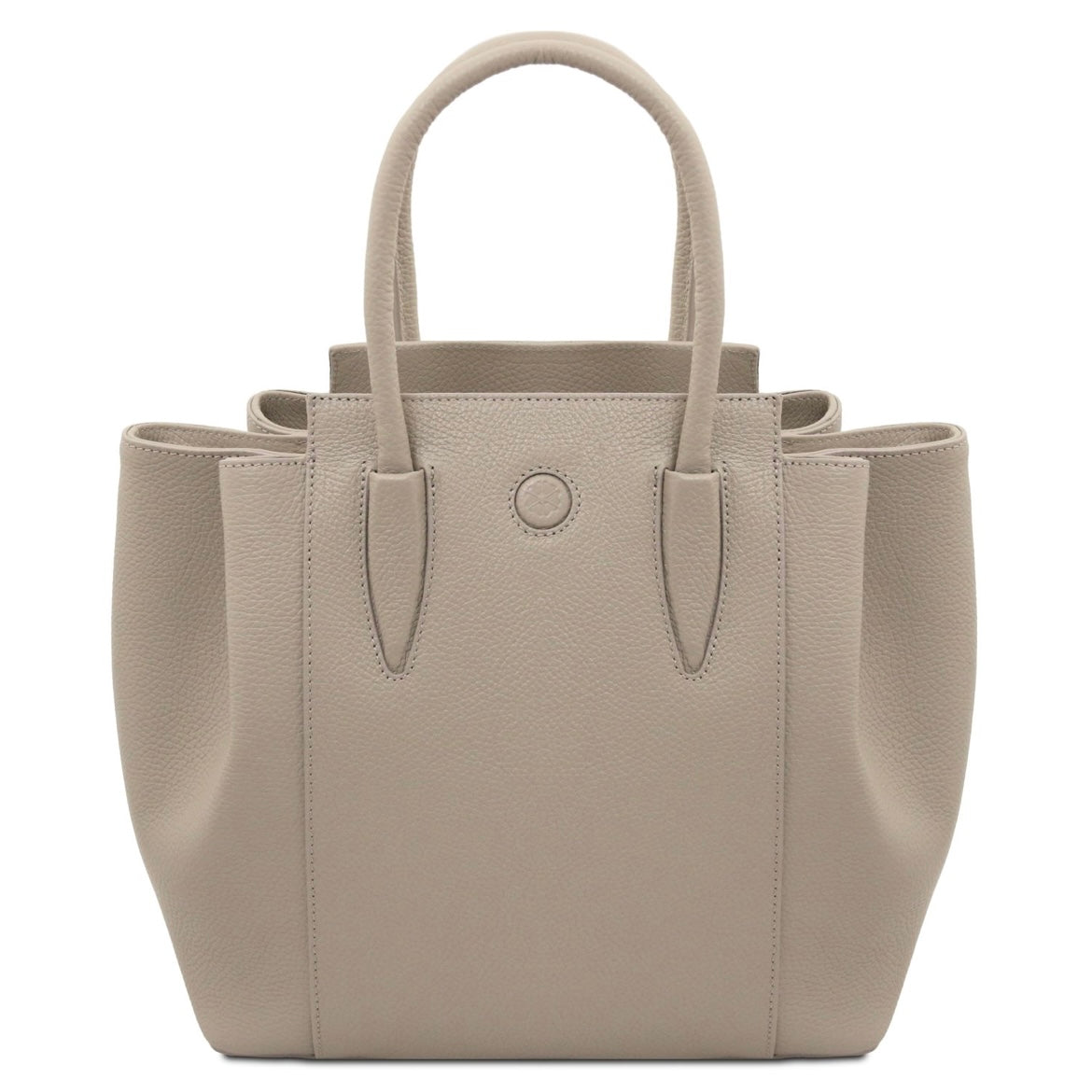 The Tropical Duchess Tuscany Leather  TULIPAN TL141727 Leather Handbag in Light Taupe