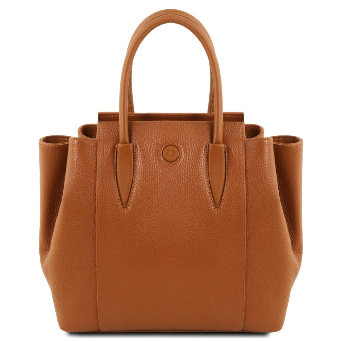 The Tropical Duchess Tuscany Leather  TULIPAN TL141727 Leather Handbag in Cognac