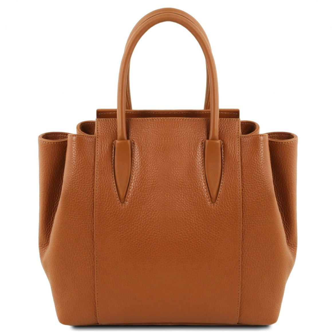 The Tropical Duchess Tuscany Leather  TULIPAN TL141727 Leather Handbag in Cognac