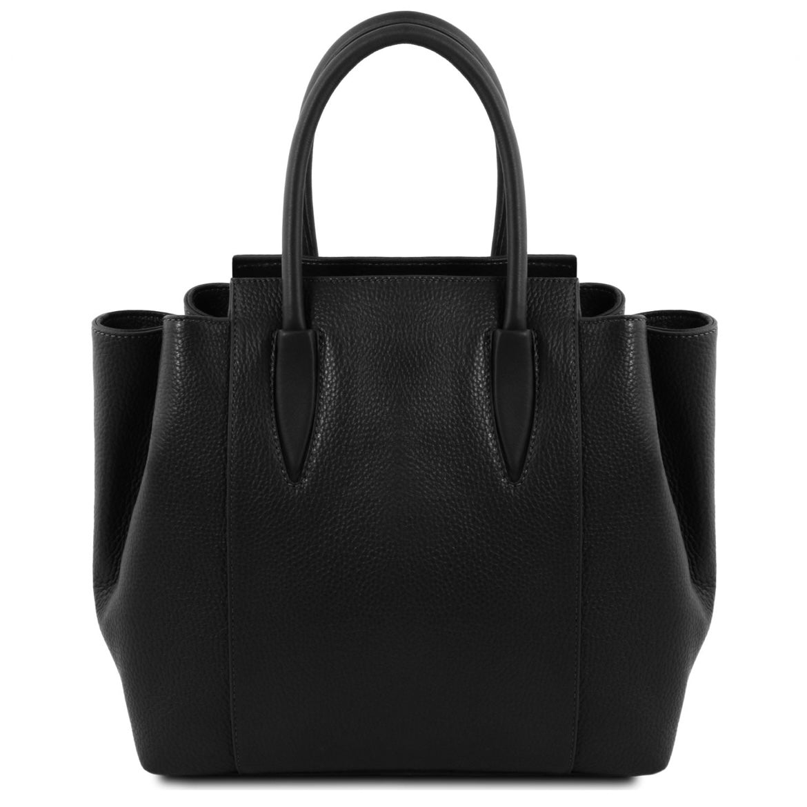 The Tropical Duchess Tuscany Leather  TULIPAN TL141727 Leather Handbag in Black