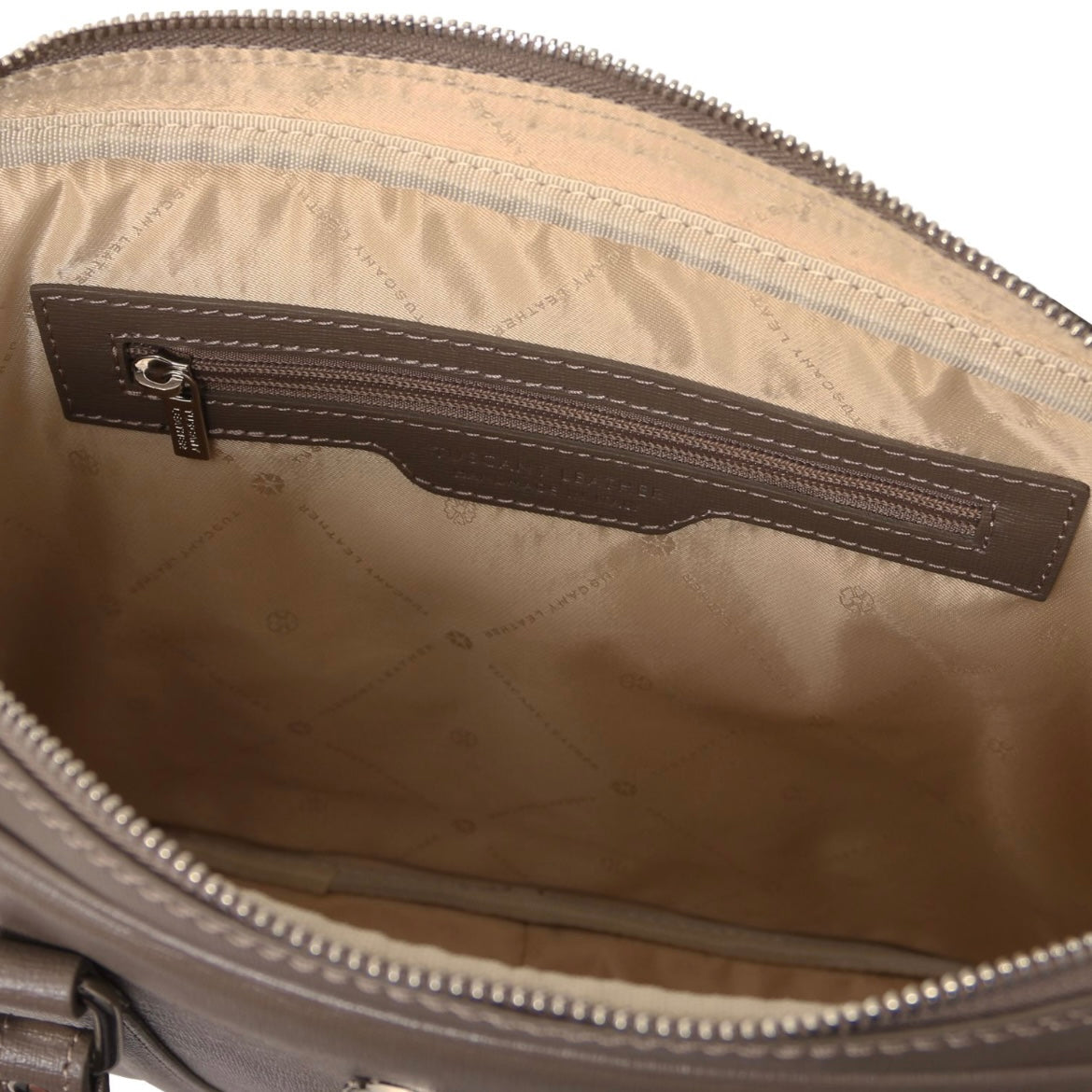 The Tropical Duchess Tuscany Leather  PRATO TL142453 Exclusive Saffiano Leather Laptop Case Dark Taupe