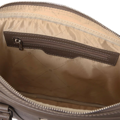 The Tropical Duchess Tuscany Leather  PRATO TL142453 Exclusive Saffiano Leather Laptop Case Dark Taupe