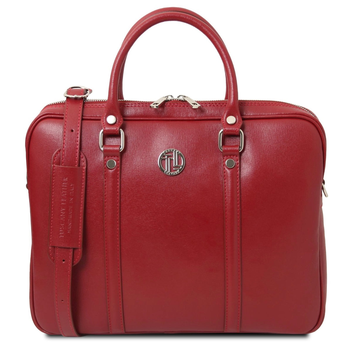 The Tropical Duchess Tuscany Leather  PRATO TL142453 Exclusive Saffiano Leather Laptop Case in Red