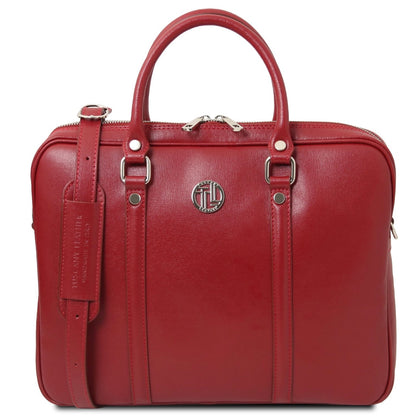 The Tropical Duchess Tuscany Leather  PRATO TL142453 Exclusive Saffiano Leather Laptop Case in Red