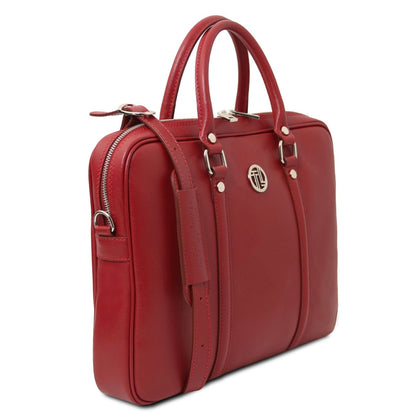 The Tropical Duchess Tuscany Leather  PRATO TL142453 Exclusive Saffiano Leather Laptop Case in Red