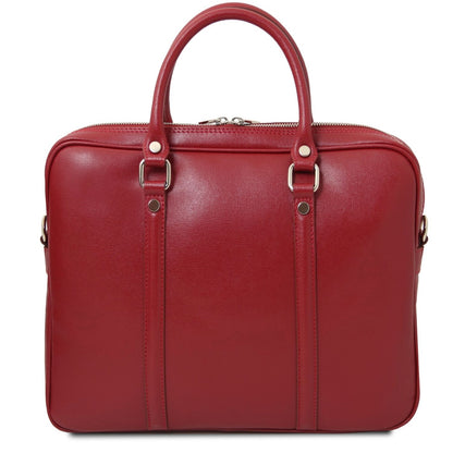The Tropical Duchess Tuscany Leather  PRATO TL142453 Exclusive Saffiano Leather Laptop Case in Red