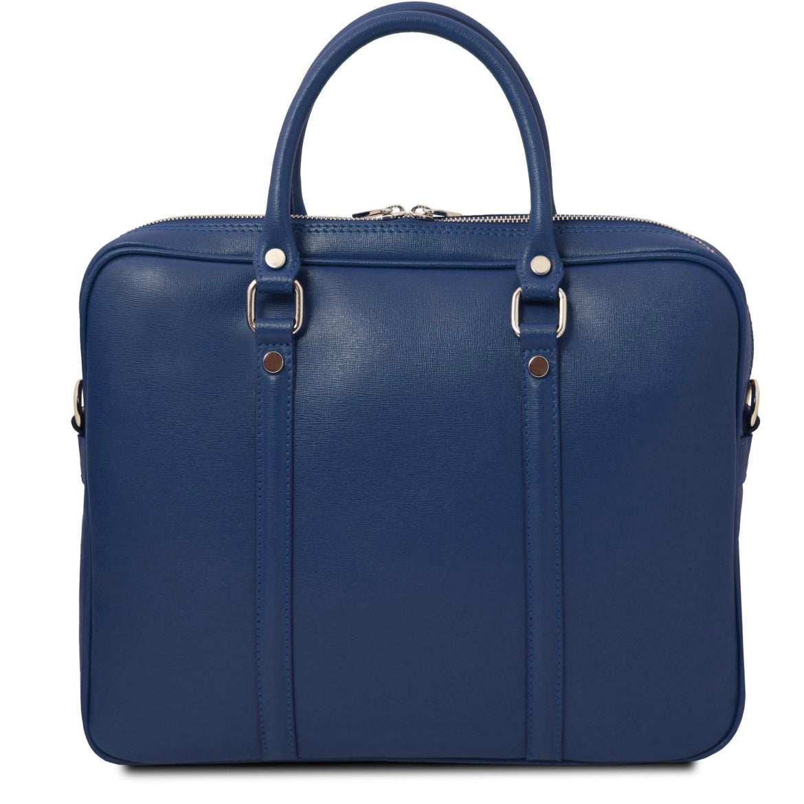 The Tropical Duchess Tuscany Leather  PRATO TL142453 Exclusive Saffiano Leather Laptop Case in Dark Blue