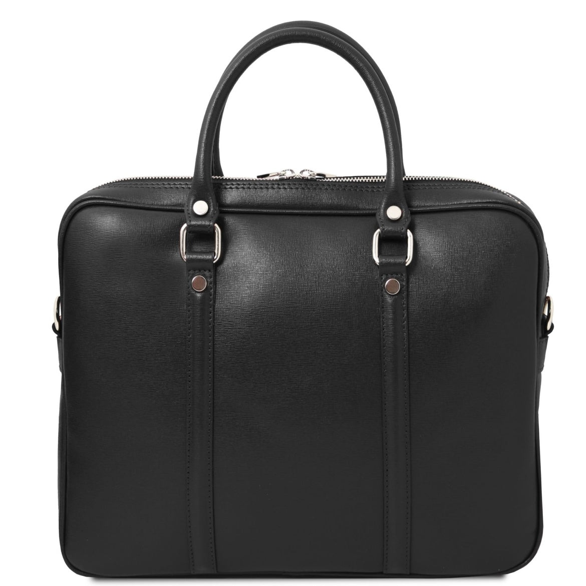 The Tropical Duchess Tuscany Leather  PRATO TL142453 Exclusive Saffiano Leather Laptop Case in Black