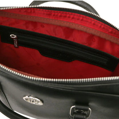 The Tropical Duchess Tuscany Leather  PRATO TL142453 Exclusive Saffiano Leather Laptop Case in Black