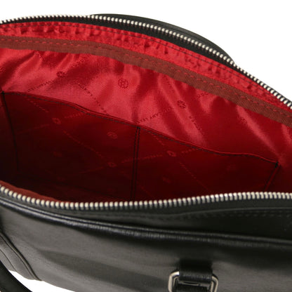 The Tropical Duchess Tuscany Leather  PRATO TL142453 Exclusive Saffiano Leather Laptop Case in Black