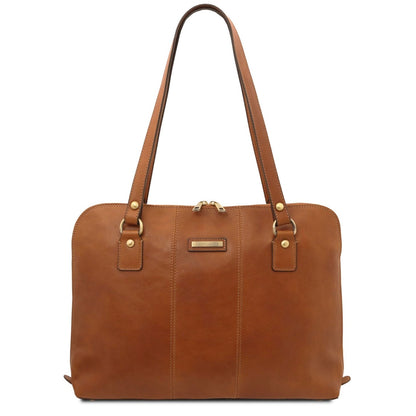 The Tropical Duchess Tuscany Leather  RAVENNA TL142426 Exclusive Lady Business bag in Natural