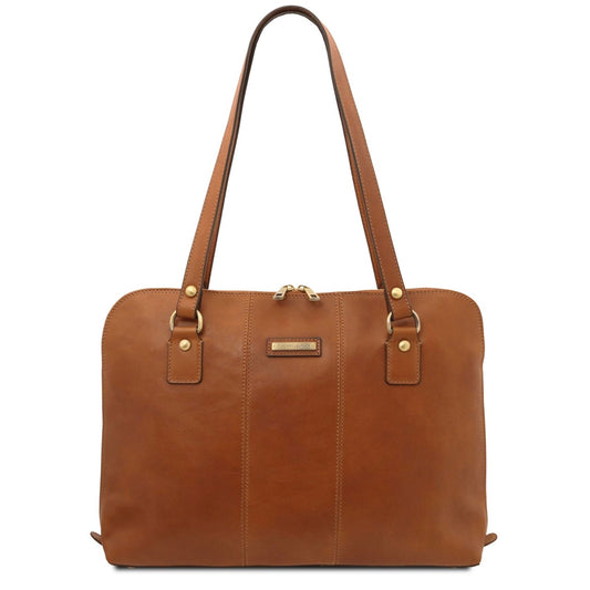 The Tropical Duchess Tuscany Leather  RAVENNA TL142426 Exclusive Lady Business bag in Natural