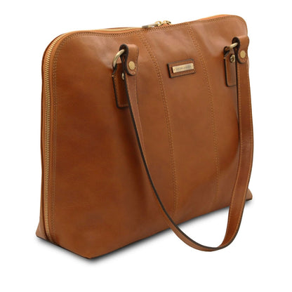The Tropical Duchess Tuscany Leather  RAVENNA TL142426 Exclusive Lady Business bag in Natural