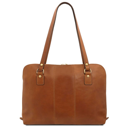 The Tropical Duchess Tuscany Leather  RAVENNA TL142426 Exclusive Lady Business bag in Natural