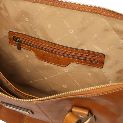 The Tropical Duchess Tuscany Leather  RAVENNA TL142426 Exclusive Lady Business bag in Natural
