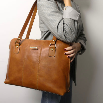 The Tropical Duchess Tuscany Leather  RAVENNA TL142426 Exclusive Lady Business bag in Natural
