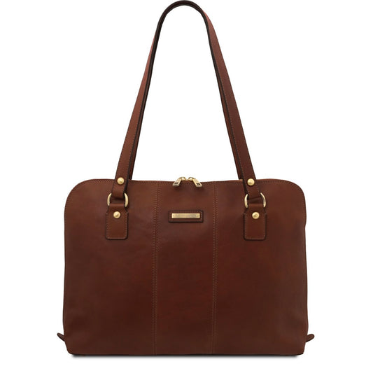The Tropical Duchess Tuscany Leather  RAVENNA TL142426 Exclusive Lady Business bag in Brown