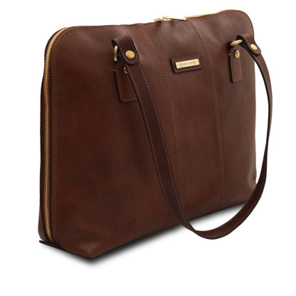 The Tropical Duchess Tuscany Leather  RAVENNA TL142426 Exclusive Lady Business bag in Brown