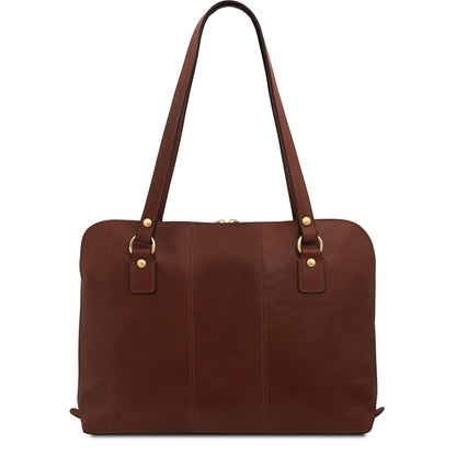 The Tropical Duchess Tuscany Leather  RAVENNA TL142426 Exclusive Lady Business bag in Brown
