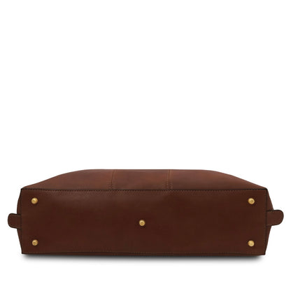 The Tropical Duchess Tuscany Leather  RAVENNA TL142426 Exclusive Lady Business bag in Brown