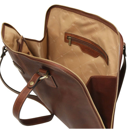 The Tropical Duchess Tuscany Leather  RAVENNA TL142426 Exclusive Lady Business bag in Brown