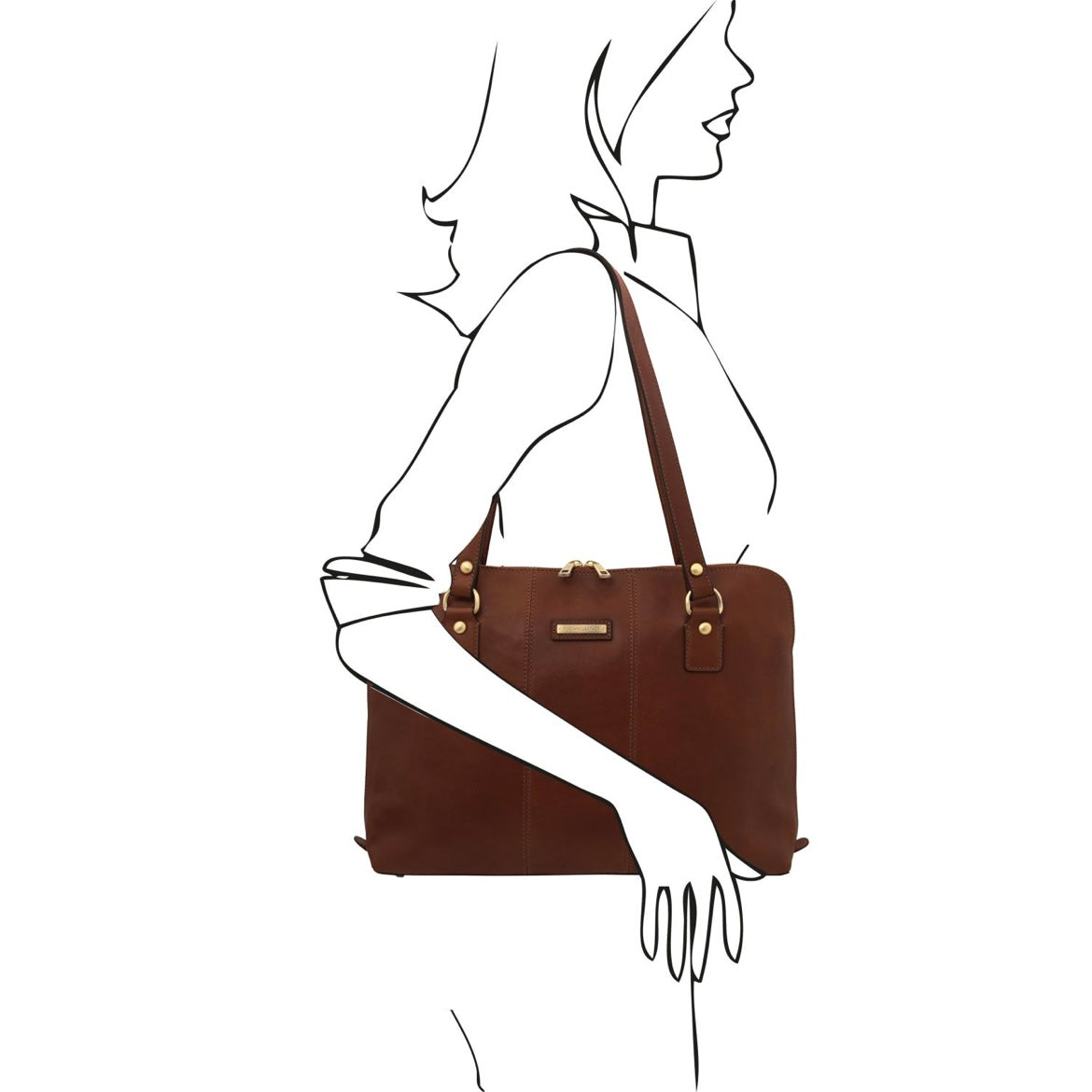 The Tropical Duchess Tuscany Leather  RAVENNA TL142426 Exclusive Lady Business bag in Brown