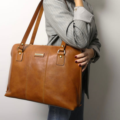 The Tropical Duchess Tuscany Leather  RAVENNA TL142426 Exclusive Lady Business bag in Brown