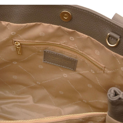 The Tropical Duchess Tuscany Leather  CALLIE TL142415 Soft Leather Shoulder bag in Dark Taupe