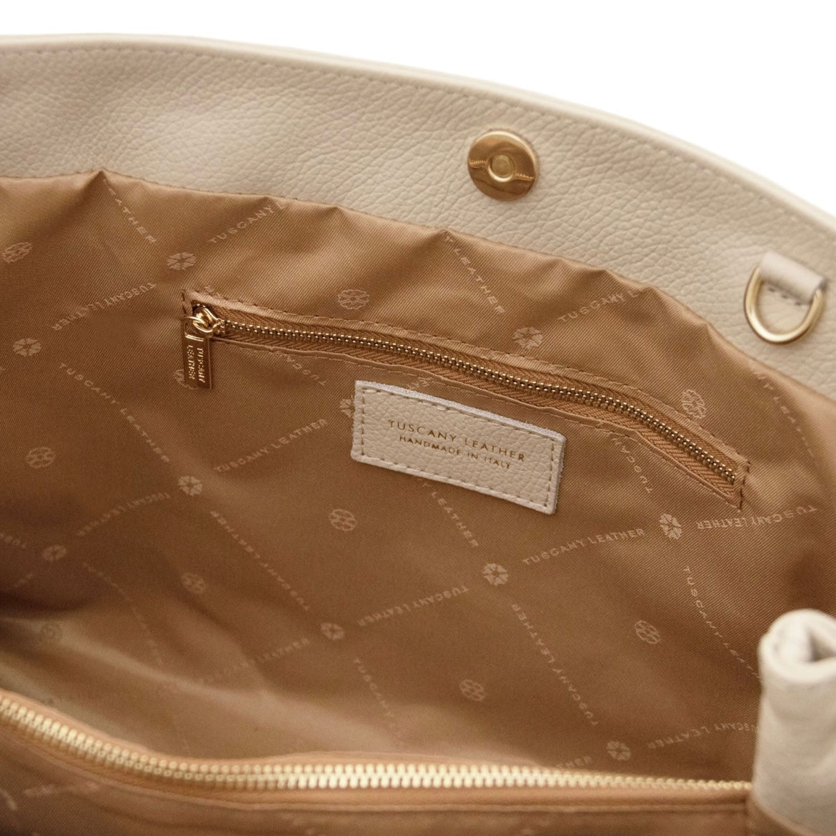 The Tropical Duchess Tuscany Leather  CALLIE TL142415 Soft Leather Shoulder bag in Beige