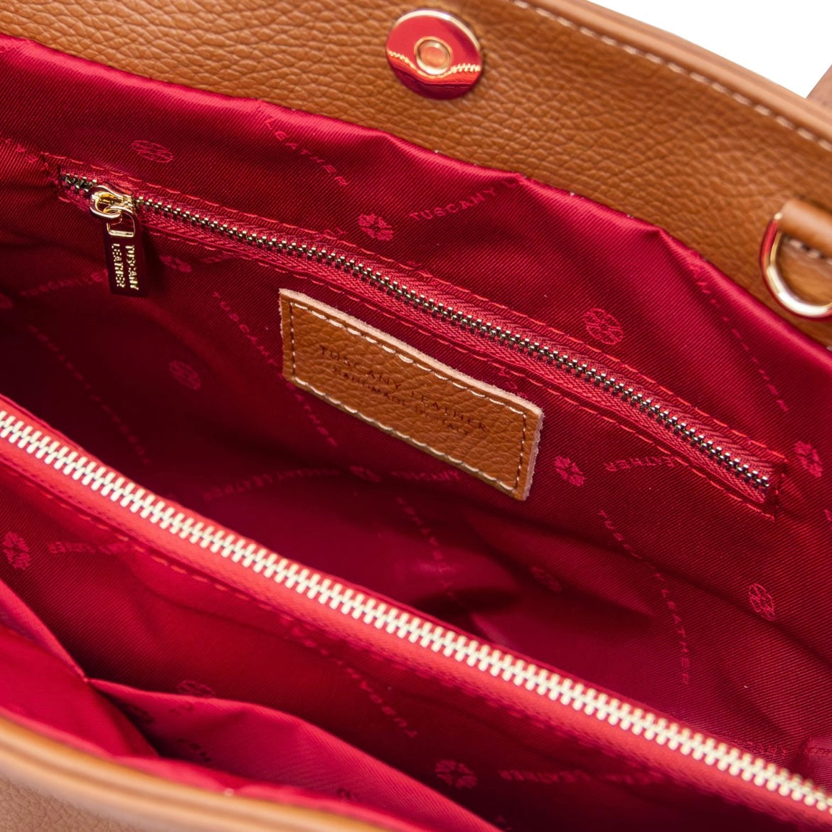 The Tropical Duchess Tuscany Leather  CALLIE TL142415 Soft Leather Shoulder bag in Cognac