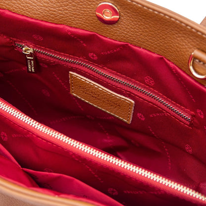 The Tropical Duchess Tuscany Leather  CALLIE TL142415 Soft Leather Shoulder bag in Cognac