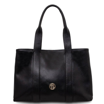 The Tropical Duchess Tuscany Leather  CALLIE TL142415 Soft Leather Shoulder bag in Black