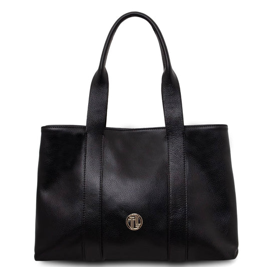 The Tropical Duchess Tuscany Leather  CALLIE TL142415 Soft Leather Shoulder bag in Black