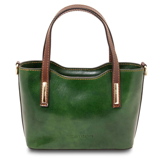 The Tropical Duchess Tuscany Leather  AMELIA TL142406 Leather Tote in Green
