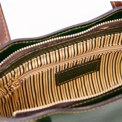 The Tropical Duchess Tuscany Leather  AMELIA TL142406 Leather Tote in Green