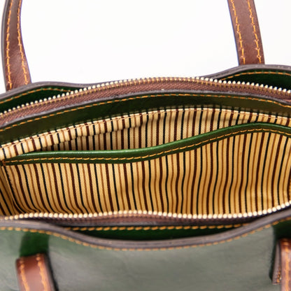 The Tropical Duchess Tuscany Leather  AMELIA TL142406 Leather Tote in Green