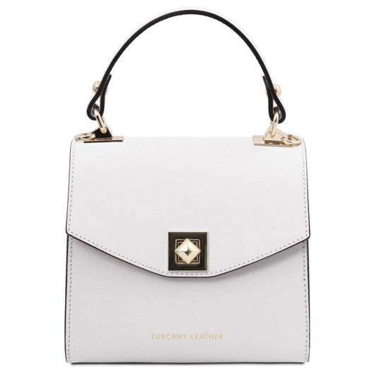 The Tropical Duchess Tuscany Leather  TL BAG TL142203 Leather Handbag in White