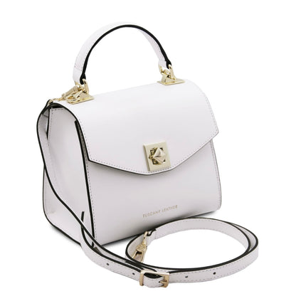 The Tropical Duchess Tuscany Leather  TL BAG TL142203 Leather Handbag in White