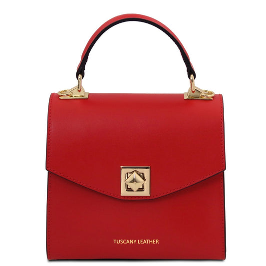 The Tropical Duchess Tuscany Leather  TL BAG TL142203 Leather Handbag in Red