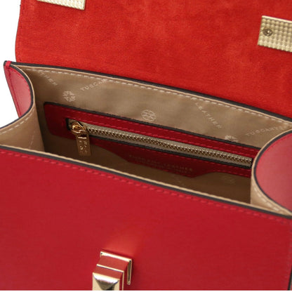 The Tropical Duchess Tuscany Leather  TL BAG TL142203 Leather Handbag in Red