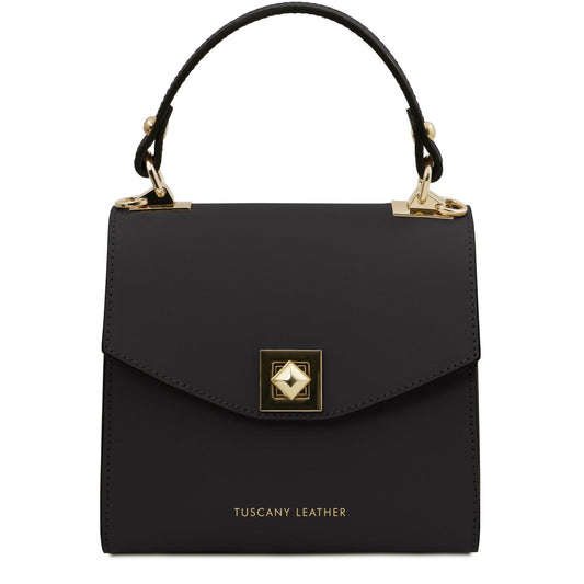 The Tropical Duchess Tuscany Leather  TL BAG TL142203 Leather Handbag in Black