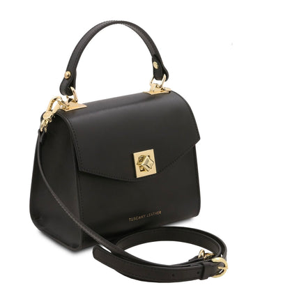 The Tropical Duchess Tuscany Leather  TL BAG TL142203 Leather Handbag in Black