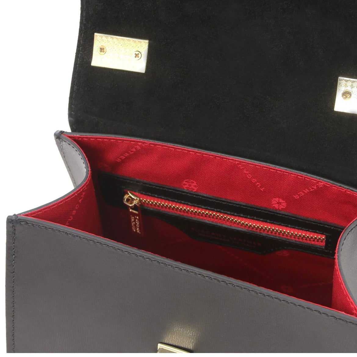 The Tropical Duchess Tuscany Leather  TL BAG TL142203 Leather Handbag in Black