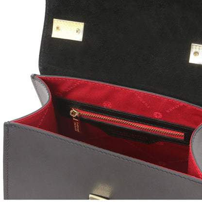 The Tropical Duchess Tuscany Leather  TL BAG TL142203 Leather Handbag in Black