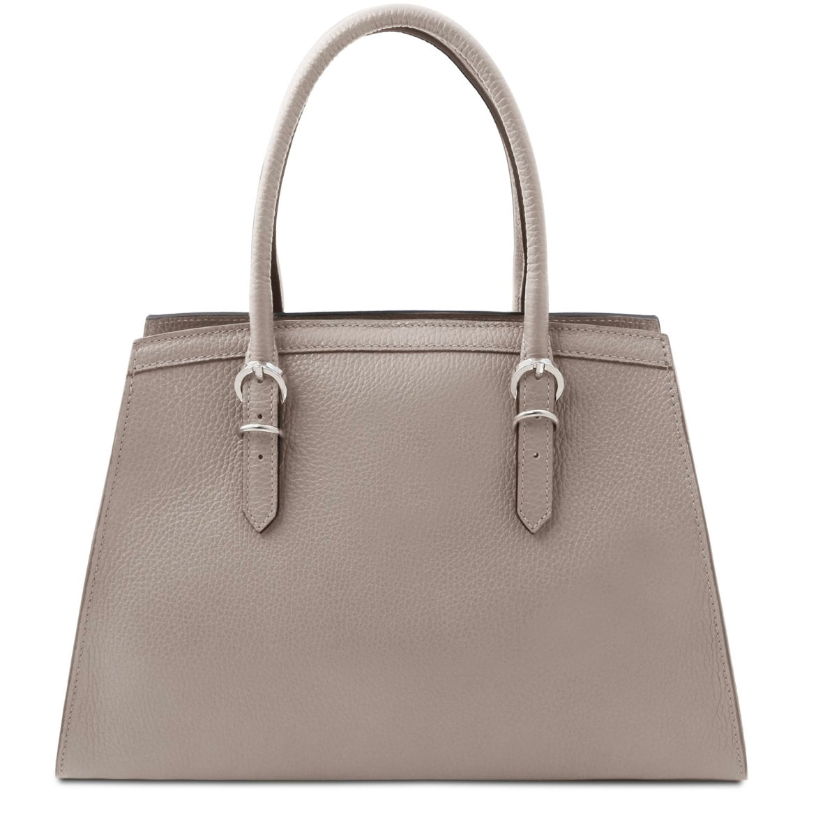 The Tropical Duchess Tuscany Leather  TL BAG TL142147 Leather Handbag in Light Grey